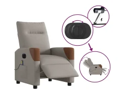 Poltrona reclinável massagens elétrica | Poltrona Confortável tecido cinza-acastanhado SHL781120