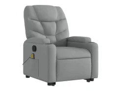 Poltrona reclinável massagens | Poltrona Confortável tecido cinzento-claro SHL958887