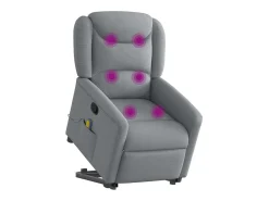 Poltrona reclinável massagens | Poltrona Confortável tecido cinzento-claro SHL899825
