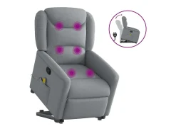 Poltrona reclinável massagens | Poltrona Confortável tecido cinzento-claro SHL899825