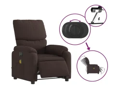 Poltrona reclinável massagens elétrica | Poltrona Confortável tecido castanho-escuro SHL632329