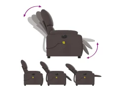 Poltrona reclinável massagens elétrica | Poltrona Confortável tecido castanho-escuro SHL632329