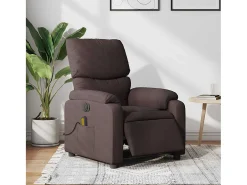 Poltrona reclinável massagens elétrica | Poltrona Confortável tecido castanho-escuro SHL632329
