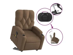 Poltrona reclinável massagens | Poltrona Confortável tecido castanho SHL239922