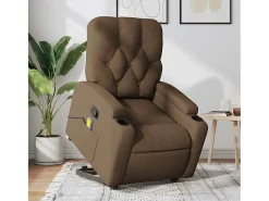 Poltrona reclinável massagens | Poltrona Confortável tecido castanho SHL239922