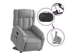 Poltrona reclinável massagens | Poltrona Confortável tecido cinzento-claro SHL695844