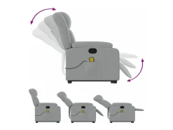 Poltrona reclinável massagens | Poltrona Confortável tecido cinzento-claro SHL695844