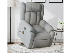 Poltrona reclinável massagens | Poltrona Confortável tecido cinzento-claro SHL695844