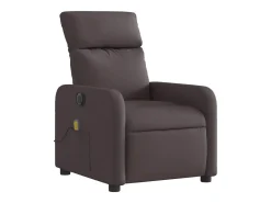 Poltrona reclinável massagens elétrica | Poltrona Confortável tecido castanho-escuro SHL627599