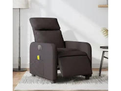 Poltrona reclinável massagens elétrica | Poltrona Confortável tecido castanho-escuro SHL627599