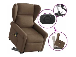 Poltrona reclinável massagens | Poltrona Confortável tecido castanho SHL454995