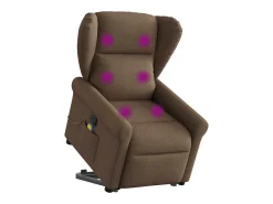 Poltrona reclinável massagens | Poltrona Confortável tecido castanho SHL454995