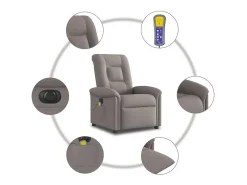 Poltrona reclinável massagens elétrica | Poltrona Confortável tecido cinza-acastanhado SHL405195