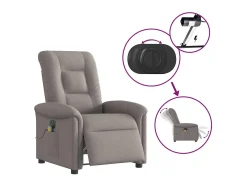 Poltrona reclinável massagens elétrica | Poltrona Confortável tecido cinza-acastanhado SHL405195