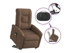 Poltrona reclinável massagens | Poltrona Confortável tecido castanho SHL142147