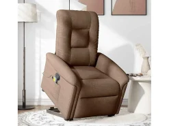 Poltrona reclinável massagens | Poltrona Confortável tecido castanho SHL142147