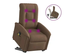 Poltrona reclinável massagens | Poltrona Confortável tecido castanho SHL142147