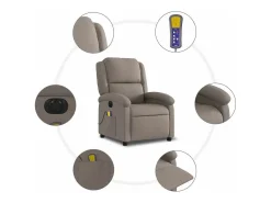 Poltrona reclinável massagens elétrica | Poltrona Confortável tecido cinza-acastanhado SHL878727