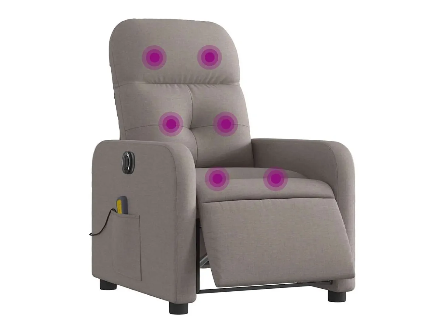 Poltrona reclinável massagens elétrica | Poltrona Confortável tecido cinza-acastanhado SHL946312