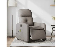 Poltrona reclinável massagens elétrica | Poltrona Confortável tecido cinza-acastanhado SHL946312