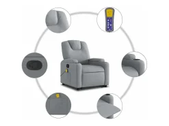 Poltrona reclinável massagens | Poltrona Confortável tecido cinzento-claro SHL642109