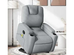 Poltrona reclinável massagens | Poltrona Confortável tecido cinzento-claro SHL642109