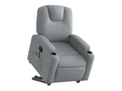 Poltrona reclinável massagens | Poltrona Confortável tecido cinzento-claro SHL642109