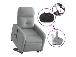 Poltrona reclinável massagens | Poltrona Confortável tecido cinzento-claro SHL832787
