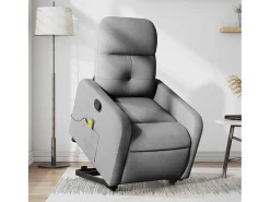 Poltrona reclinável massagens | Poltrona Confortável tecido cinzento-claro SHL832787