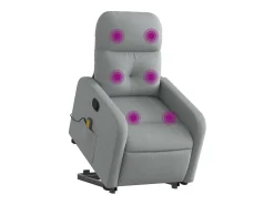 Poltrona reclinável massagens | Poltrona Confortável tecido cinzento-claro SHL832787