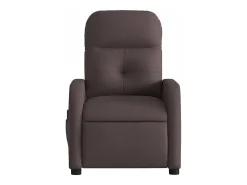 Poltrona reclinável massagens elétrica | Poltrona Confortável tecido castanho-escuro SHL203738