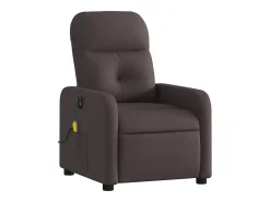 Poltrona reclinável massagens elétrica | Poltrona Confortável tecido castanho-escuro SHL203738