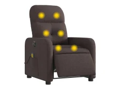 Poltrona reclinável massagens elétrica | Poltrona Confortável tecido castanho-escuro SHL203738