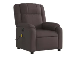 Poltrona reclinável massagens elétrica | Poltrona Confortável tecido castanho-escuro SHL844936