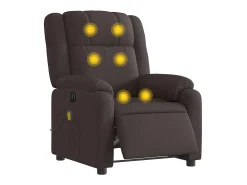Poltrona reclinável massagens elétrica | Poltrona Confortável tecido castanho-escuro SHL844936