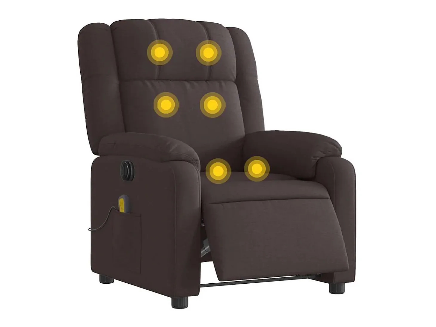 Poltrona reclinável massagens elétrica | Poltrona Confortável tecido castanho-escuro SHL844936