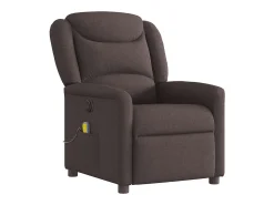 Poltrona reclinável massagens elétrica | Poltrona Confortável tecido castanho-escuro SHL455705