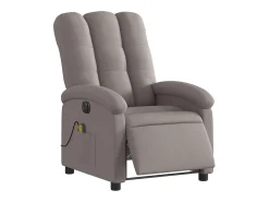 Poltrona reclinável massagens elétrica | Poltrona Confortável tecido cinza-acastanhado SHL885436