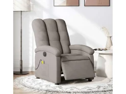 Poltrona reclinável massagens elétrica | Poltrona Confortável tecido cinza-acastanhado SHL885436
