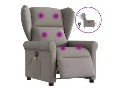 Poltrona reclinável massagens elétrica | Poltrona Confortável tecido cinza-acastanhado SHL312615