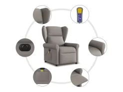 Poltrona reclinável massagens elétrica | Poltrona Confortável tecido cinza-acastanhado SHL312615