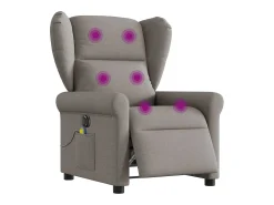 Poltrona reclinável massagens elétrica | Poltrona Confortável tecido cinza-acastanhado SHL312615
