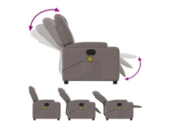 Poltrona reclinável massagens elétrica | Poltrona Confortável tecido cinza-acastanhado SHL640189