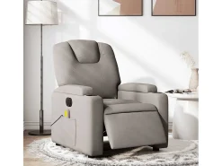 Poltrona reclinável massagens elétrica | Poltrona Confortável tecido cinza-acastanhado SHL640189