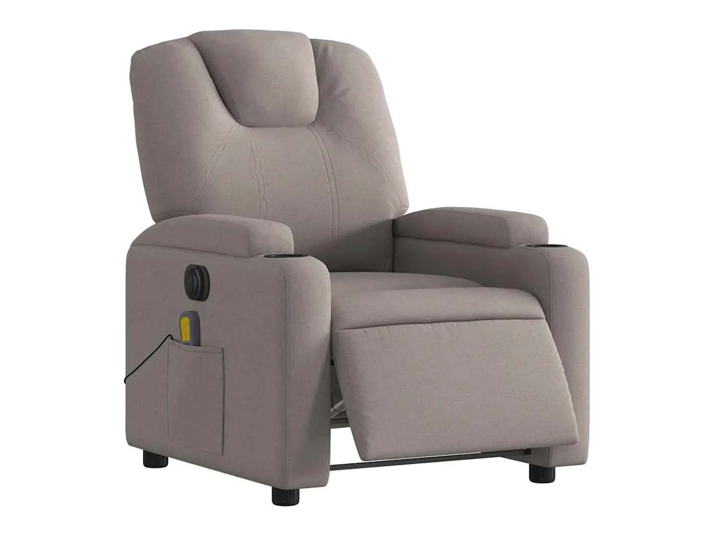 Poltrona reclinável massagens elétrica | Poltrona Confortável tecido cinza-acastanhado SHL640189