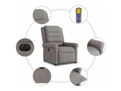 Poltrona reclinável massagens elétrica | Poltrona Confortável tecido cinza-acastanhado SHL279624