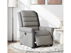 Poltrona reclinável massagens elétrica | Poltrona Confortável tecido cinza-acastanhado SHL279624