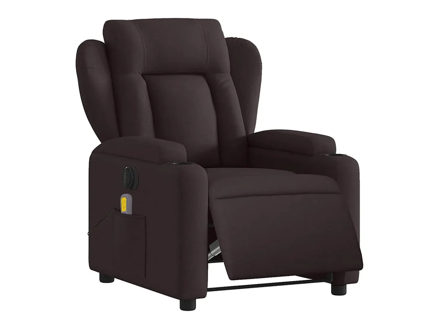 Poltrona reclinável massagens elétrica | Poltrona Confortável tecido castanho-escuro SHL664329
