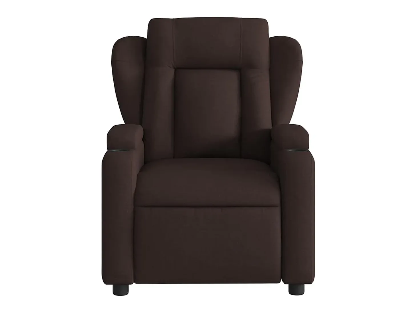Poltrona reclinável massagens elétrica | Poltrona Confortável tecido castanho-escuro SHL664329