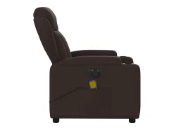 Poltrona reclinável massagens elétrica | Poltrona Confortável tecido castanho-escuro SHL664329